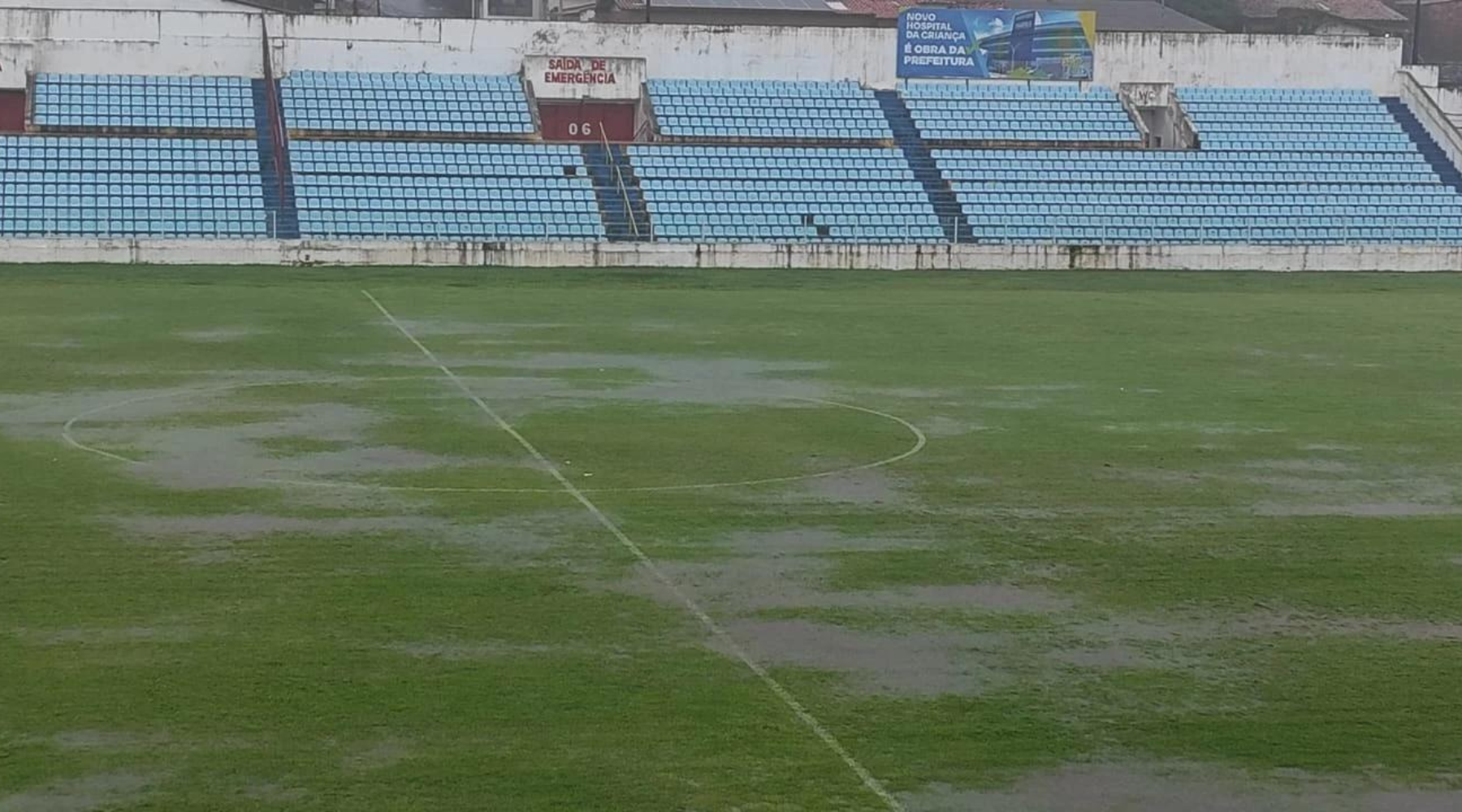 Jogo entre Sampaio e MAC é adiado por causa das chuvas e gramado impraticável
