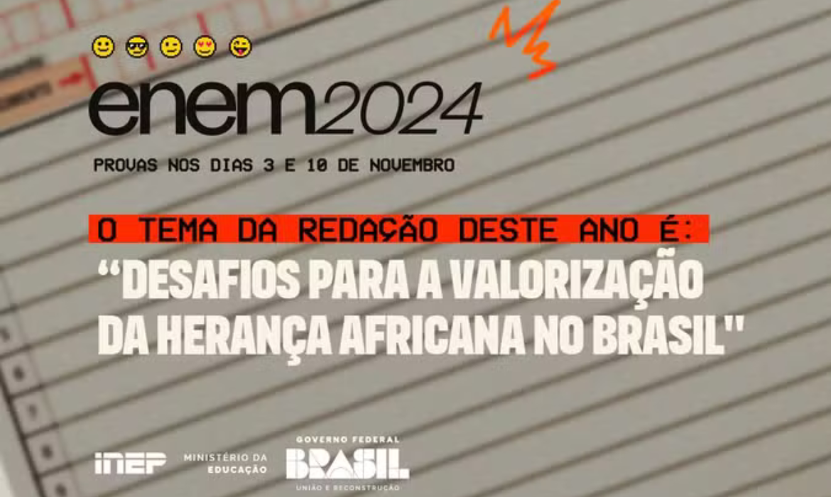 Tema da redação do Enem 2024 aborda valorização da herança africana